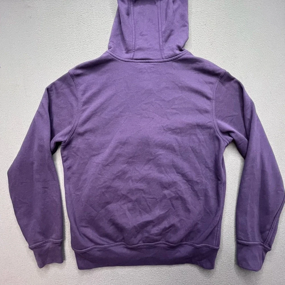 The North Face Men Hoodie Purple Cotton Blend Medium Gorpcore Graphic Zip Up